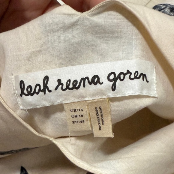 Anthropologie Feline Pattern Dress - Cream and Black - Picture 3 of 11